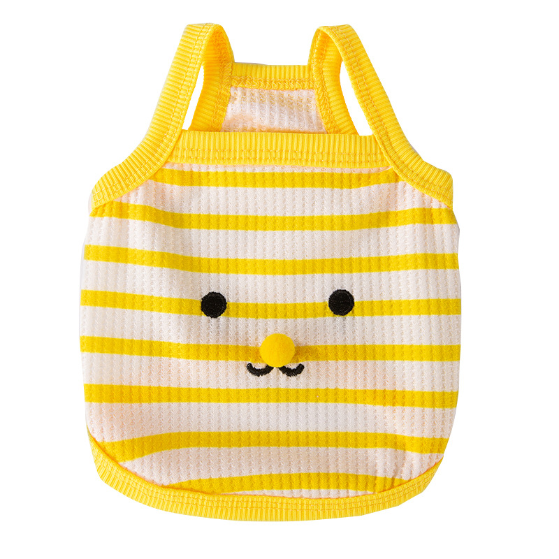 Gatos primavera y verano dibujos animados lindos payaso oso estriado eslingas perros pequeños y medianos gatos peludos Teddy mascotas ropa de gato