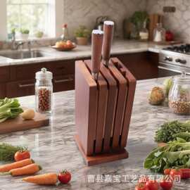 跨境木质磁吸刀架厨房剪刀菜刀收纳架实木磁性放置刀架整理架刀座