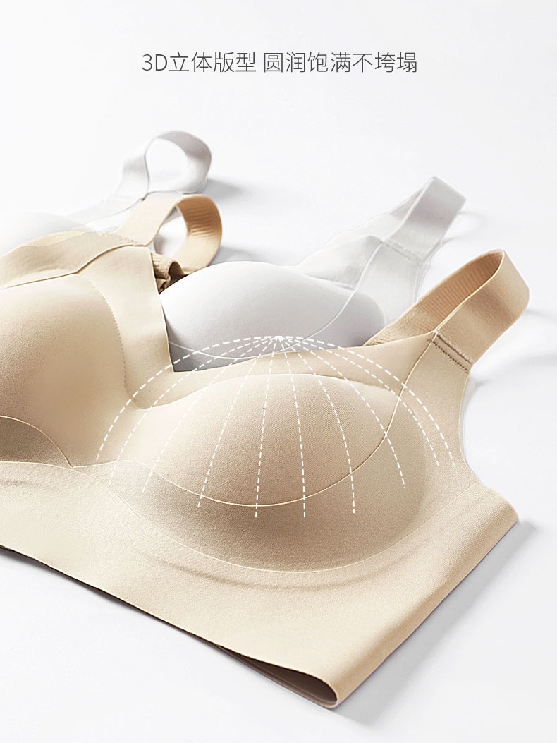 Women's Bra Without Underwire, Large Cup, Small Appearance, Large Size, Thin, Soft Support, Bra Cup with Submammary Fixation