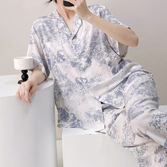 高級感のあるカーディガンの綿のパジャマの女性の夏の爆発的な民族風の気質の家庭服の甘い少女の綿の服のスーツ