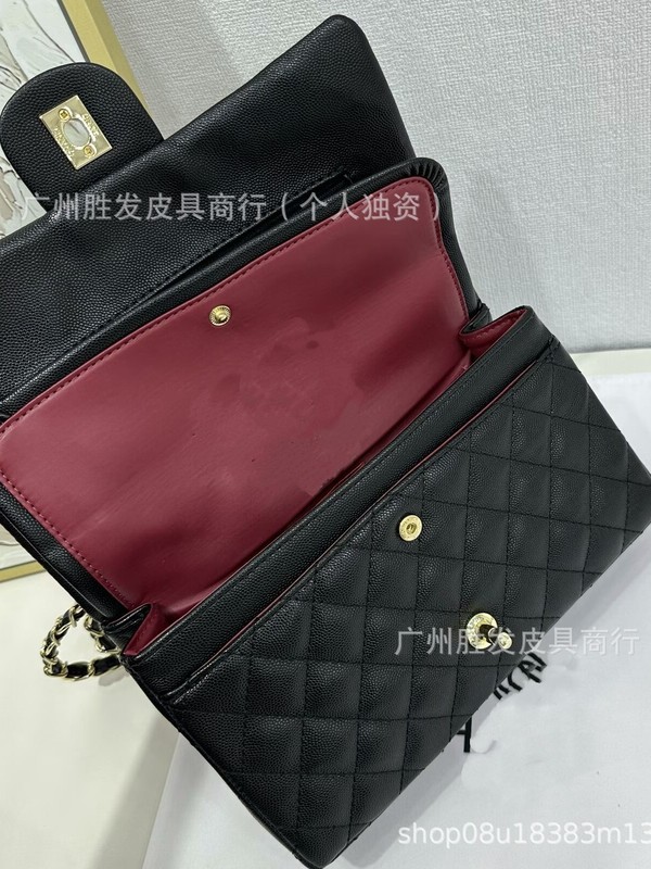 Xiaoxiangfeng クラシック CF キャビア PU レザーチェーンバッグオリジナルレザーショルダークロスボディレディースバッグ|undefined