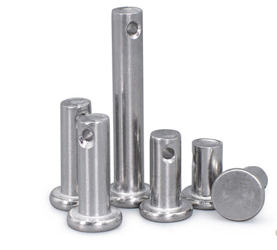 304不锈钢销轴平头带孔圆柱销子定位销销钉插销M12M14M16M20