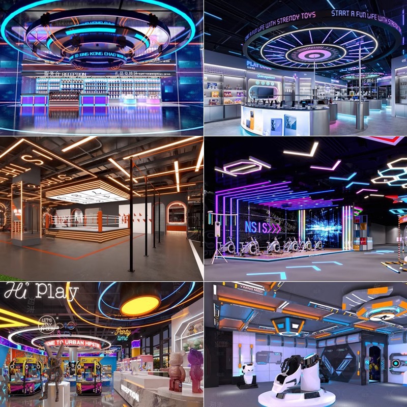 lámparas de barra de empalme gimnasio LED lámparas de oficina juegos sala de exposiciones de deportes electrónicos centro comercial supermercado lámparas de barra comerciales