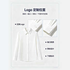 高端女装长袖衬衫源头工厂定制可做LOGO刺绣织唛企业团体工作服