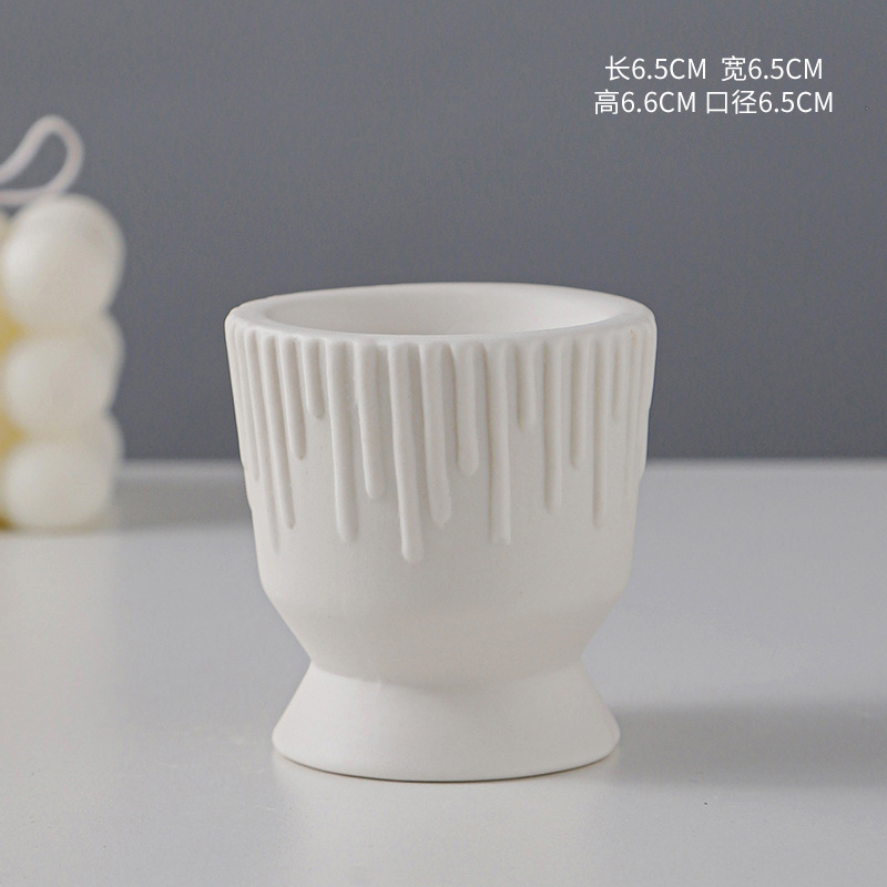 Sencillas rayas verticales rosa azul doble uso candelabro de cerámica candelero taza de la vela contenedor taza hogar candelabro Decoración