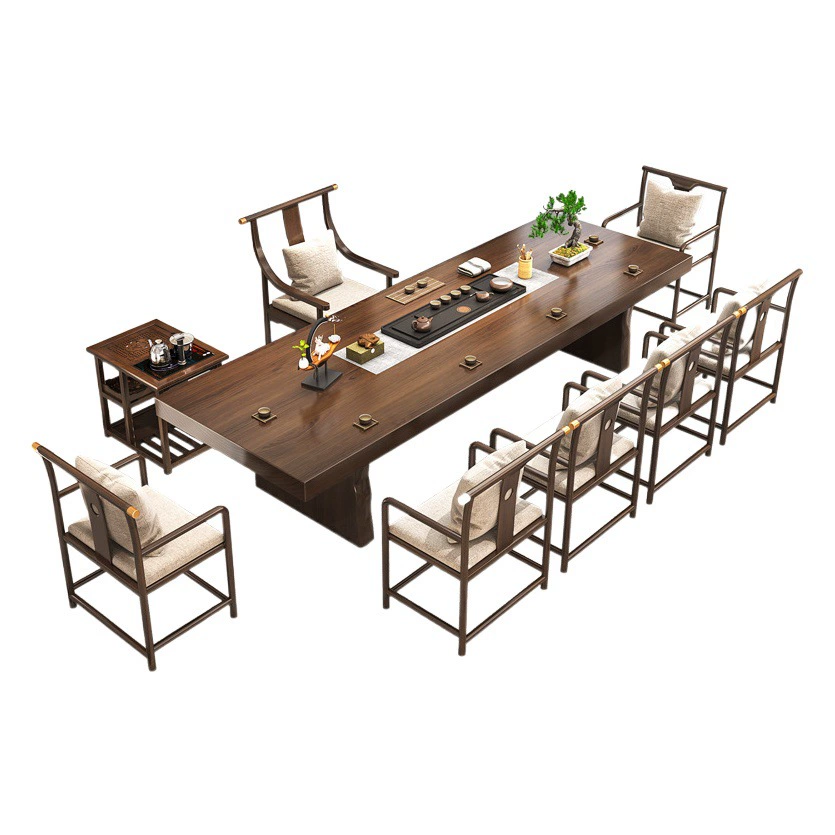 Новый китайский стиль твердой древесины чайный столик офис отель прием Дзен большой совет чайный столик дома гостиная чайный столик и стул сочетание