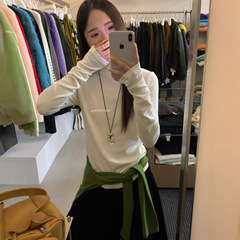 MZI STUDIO 秋冬韩系极简风百搭显瘦内搭外穿高领长袖T恤女13887