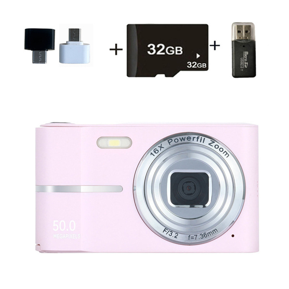 Pink + 32g memory card + card reader + android adapter