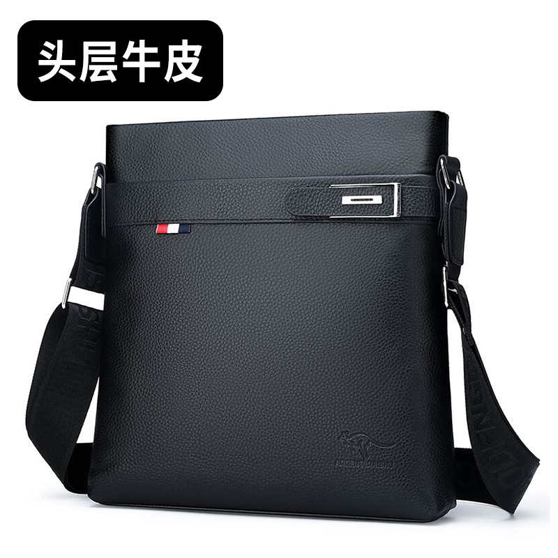 Bolso Bandolera de Piel de Vaca para Hombre, Impermeable, para Viajes de Negocios