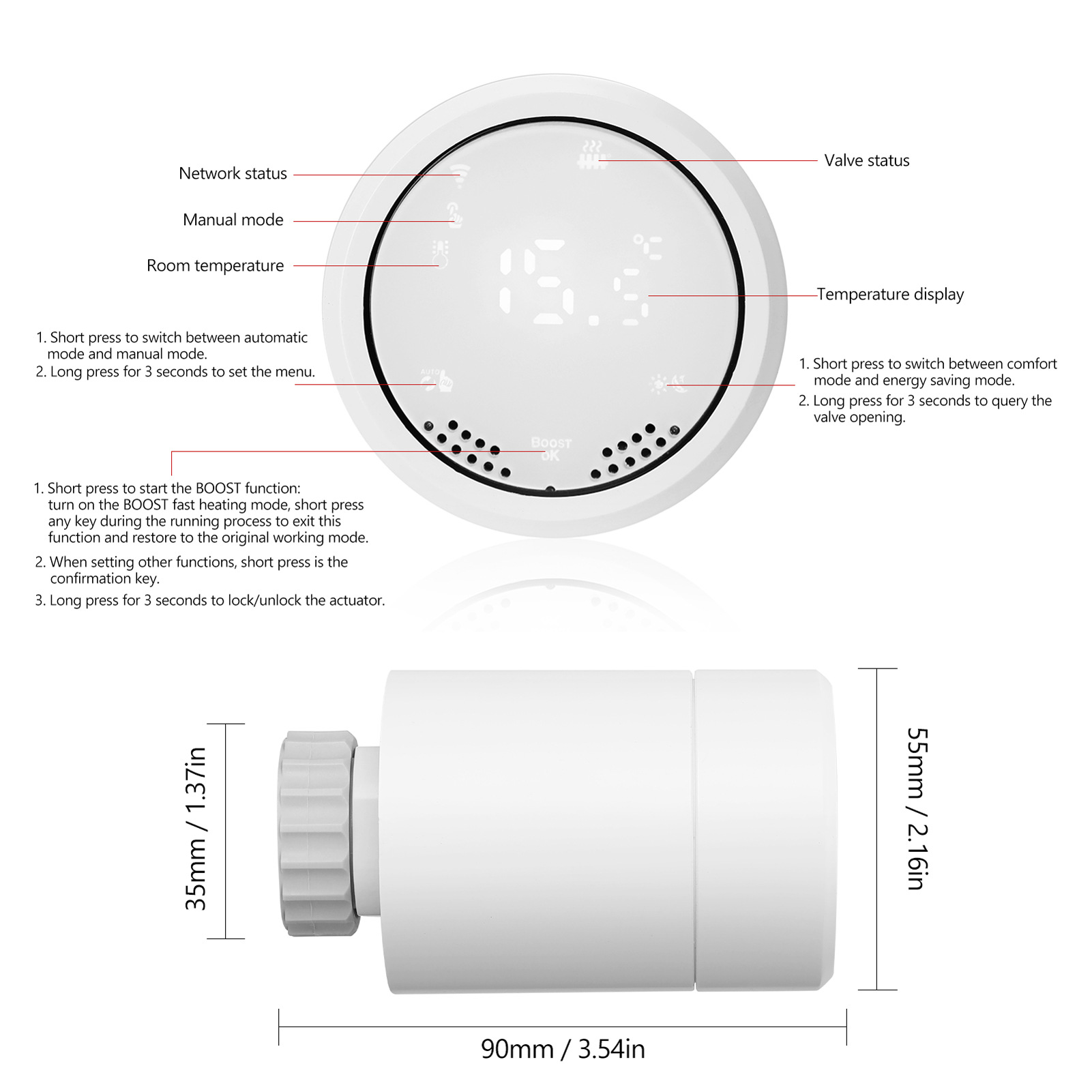 新升级涂鸦ZigBee智能恒温阀 暖气片控制器 手机APP控制温控阀