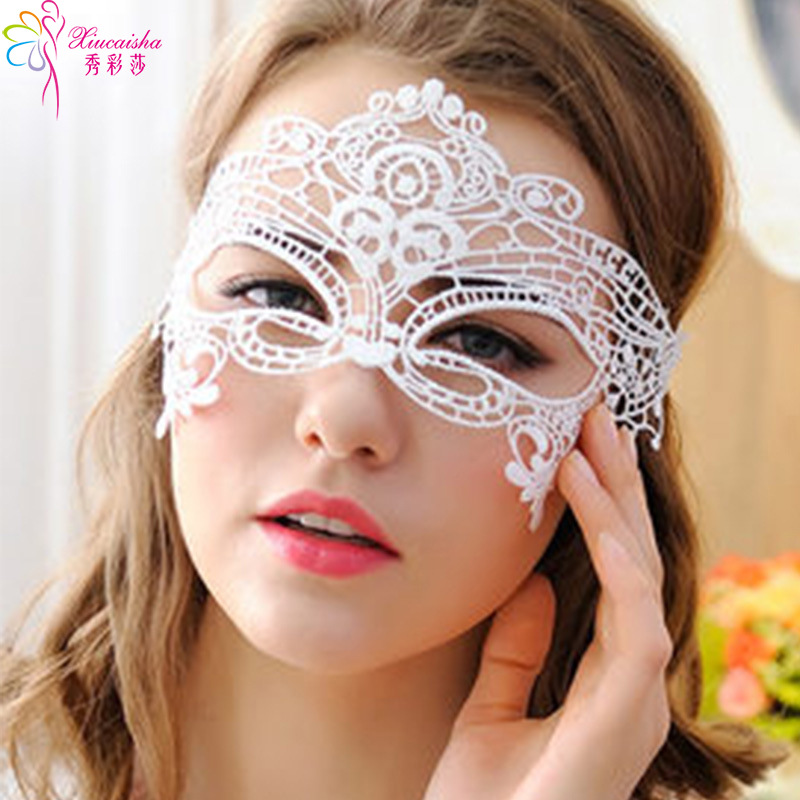 Black Lace Eye Mask, Sheer Photo-Ready Performance Accessory, Adult Costume Wear — detail image 7