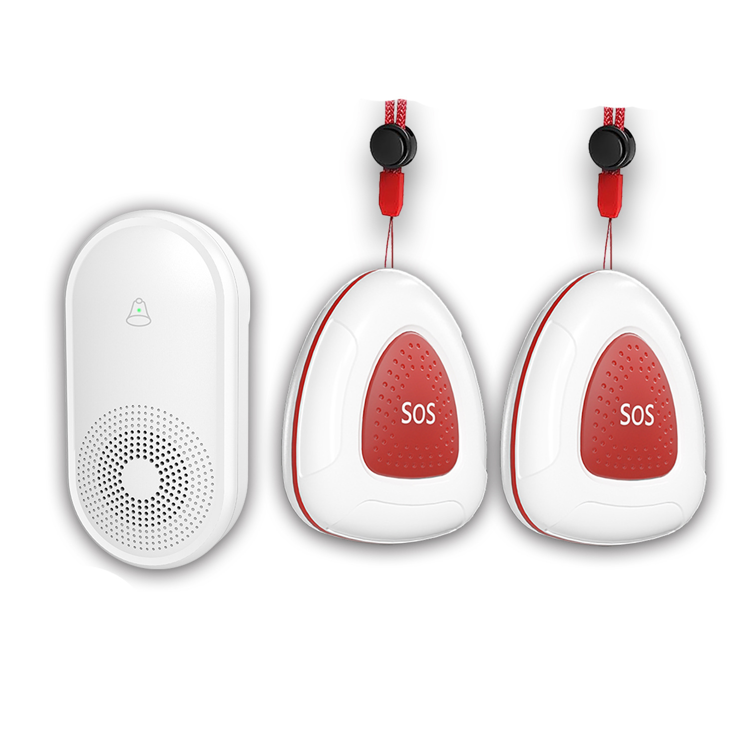 흰색 송신기 2개 + 수신기 1개(미국 규정, 유럽 규정, 영국 규정, 메시지 메모)