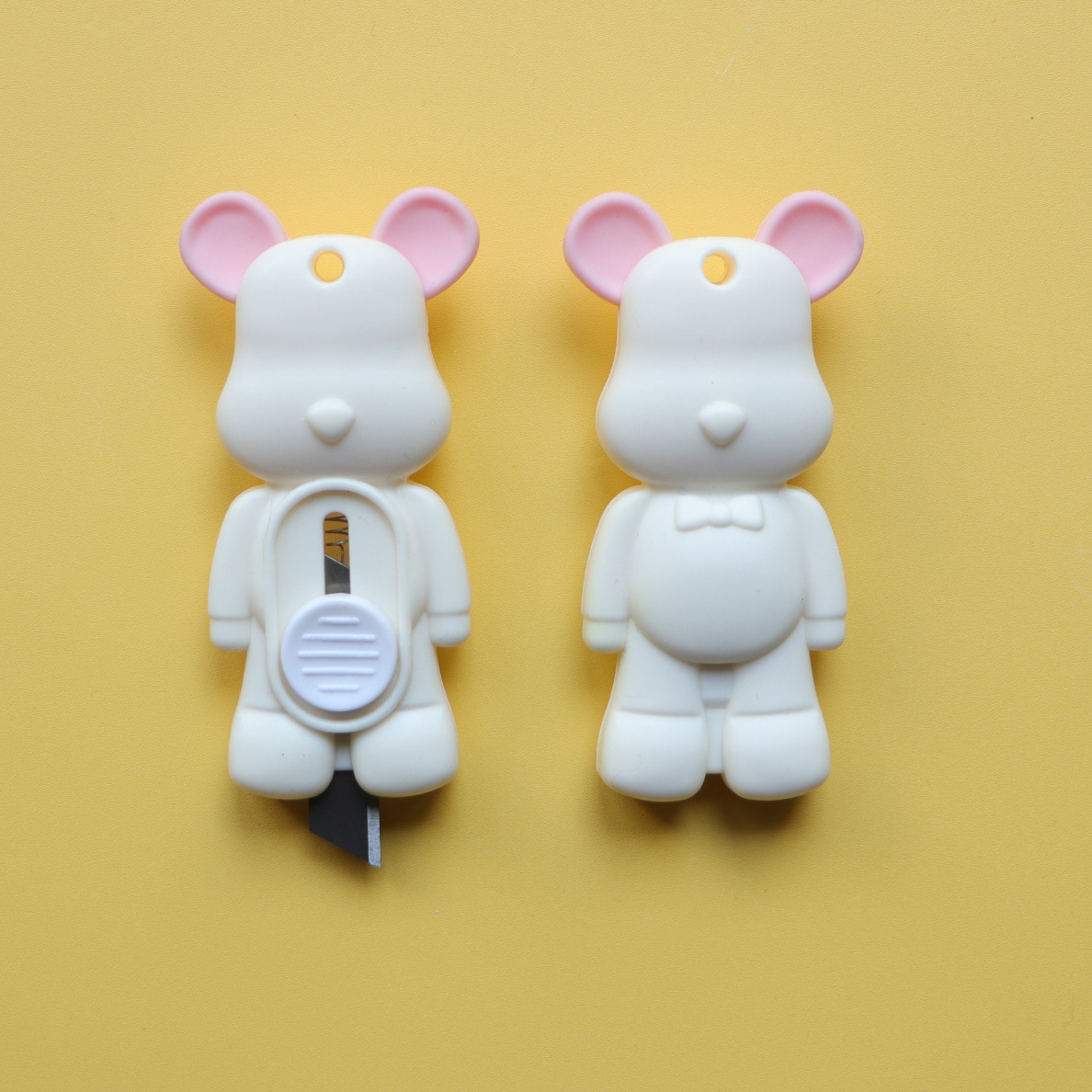 Violento oso cuchillo artístico lindo color caramelo dibujos animados creativo lindo pequeño cuchillo mini cortador de papel papelería hecha a mano estudiantes