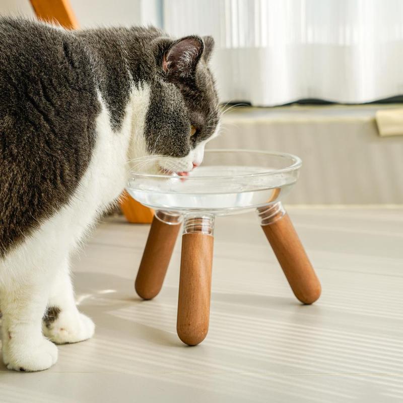 Inherent の猫ボウルと犬ボウルは転倒しにくく、頚椎を保護する高架三角形サポートボウルプラスチック猫ボウル|undefined