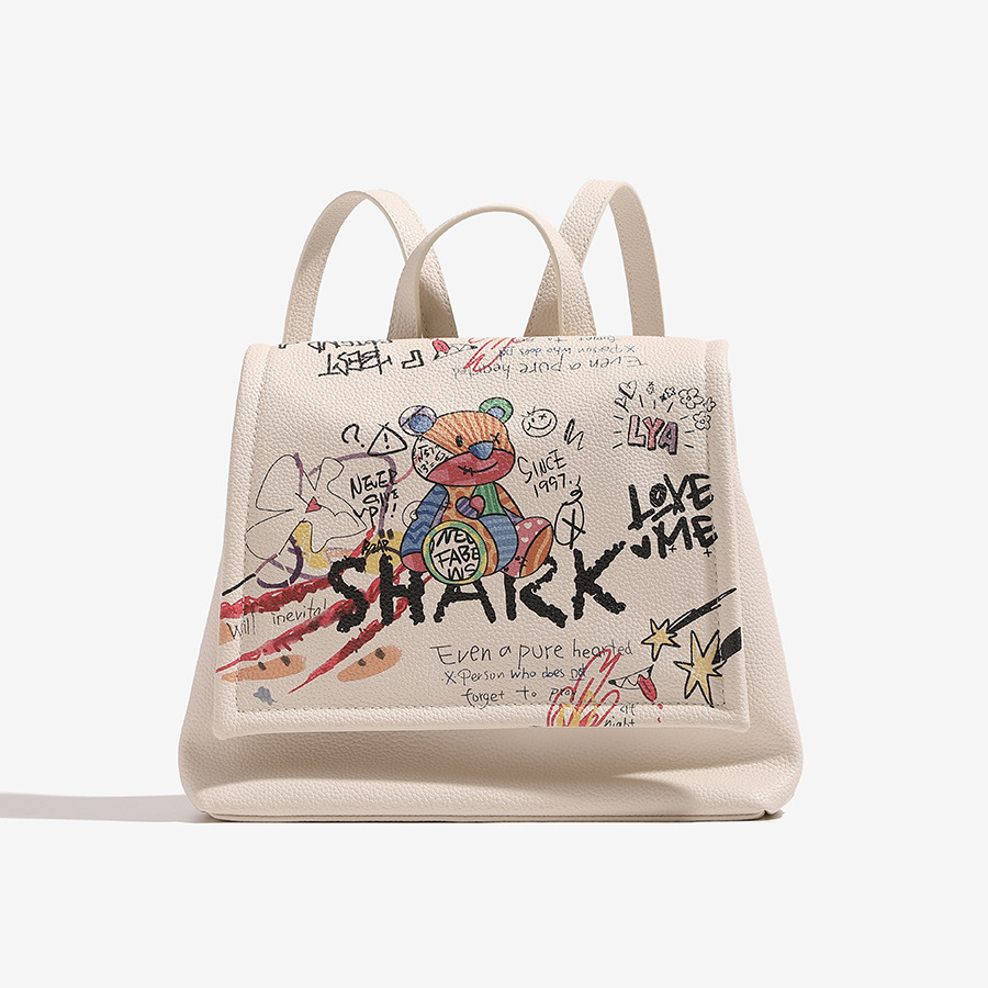 bear bag fashion versatile backpack shoulder messenger bag women's bag_voghion.com