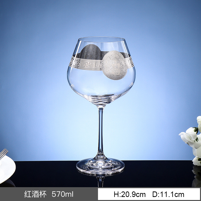 Tazas de vino de cristal sin plomo importadas de la República Checa, tazas de vino europeas caseras de lujo con vinos de oro