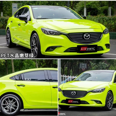 Film for Color Change, Pet Material, Full Auto Color Change Film - pet-crystal-sprout-green-152m-x-165m