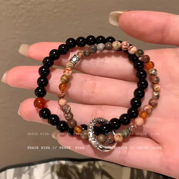 Chinese Aesthetics! National Style Peace Buckle Beaded Bracelet for Women, 2024 New Natural Stone Bracelet, Trendy Couple's Jewelry Chinese Aesthetics! National Style Peace Buckle Beaded Bracelet for Women, 2024 New Natural Stone Bracelet, Trendy Couple's Jewelry