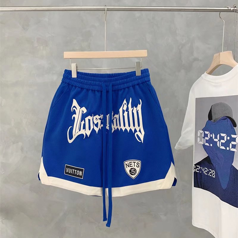 Pantalones cortos deportivos bordados sueltos, pantalones de baloncesto, pantalones casuales para hombres, pantalones deportivos de baloncesto callejero, estilo americano transpirable de secado rápido