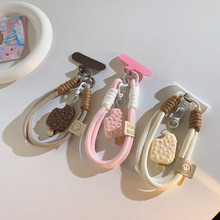 ins粉色瓜子雪糕挂饰手机挂绳手提腕带链条相机钥匙挂件手机通用