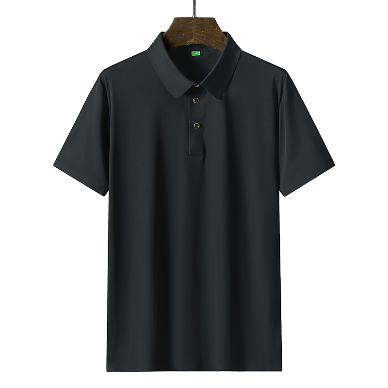 Camisa POLO de secado rápido de verano para hombre, seda de hielo, camiseta deportiva elástica y transpirable, fábrica de manga corta de gran tamaño agradable para la piel para hombre al por mayor