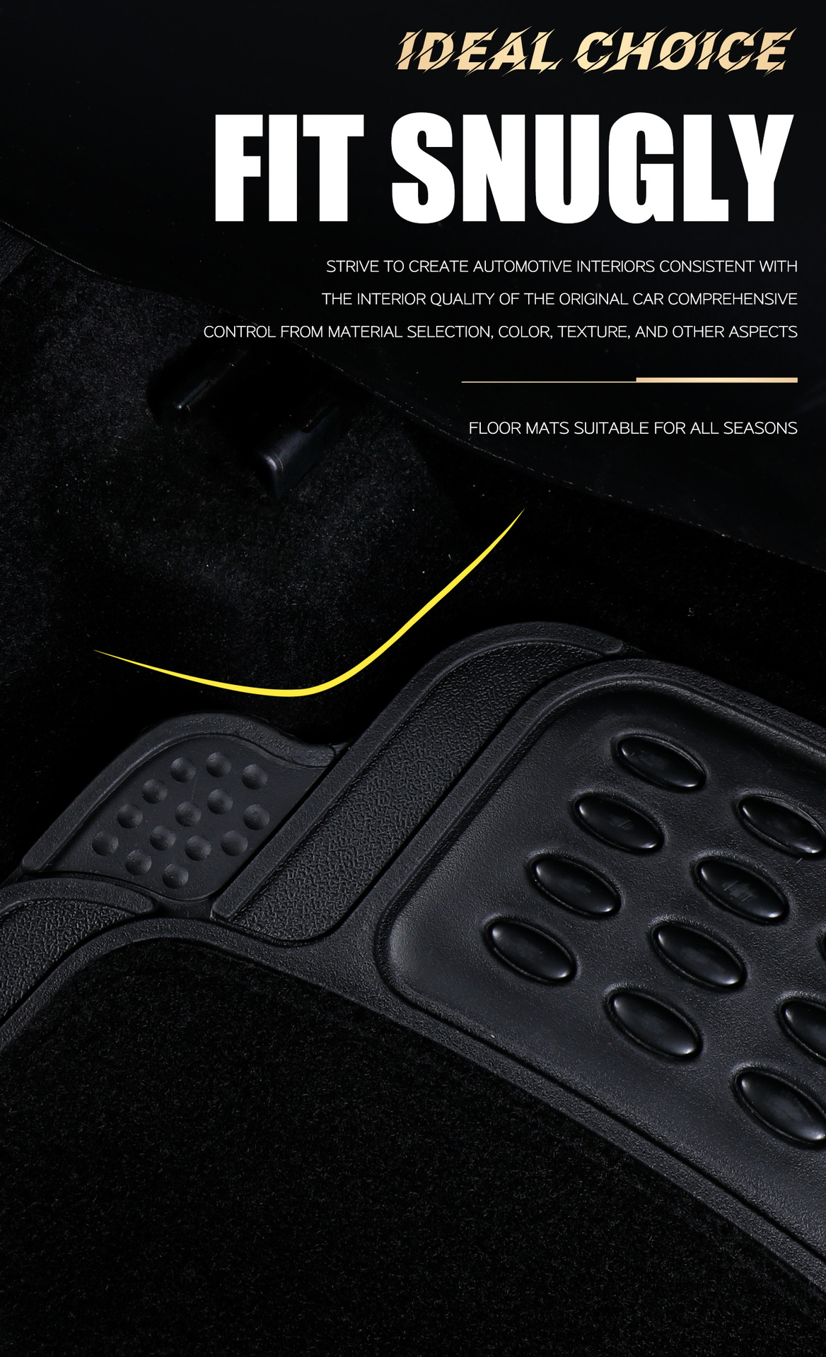 Car Floor Mats 4-Piece Set Pvc Waterproof Anti-Slip Universal Floor Mats Durable for All Seasons Export Wholesale Factory Direct Sales