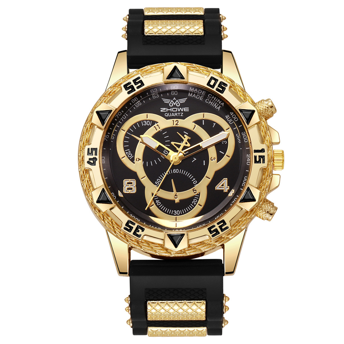 2024 Simple Large Dial Silicone Tape Men's Watch Middle East Explosion Quartz Watch New Fashion European and American Men's Watch