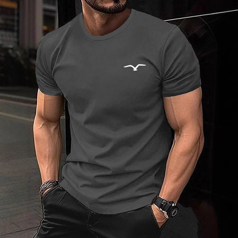 Seagull Men's Cotton T-Shirt Luxury Brand Fashion Big Size Top Casual Short Sleeve Street Clothing Pure Cotton