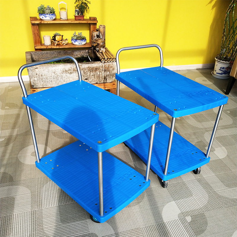 KANATSU希世双层静音学校实验室推车小两层拉货工具车PLA150Y-T2