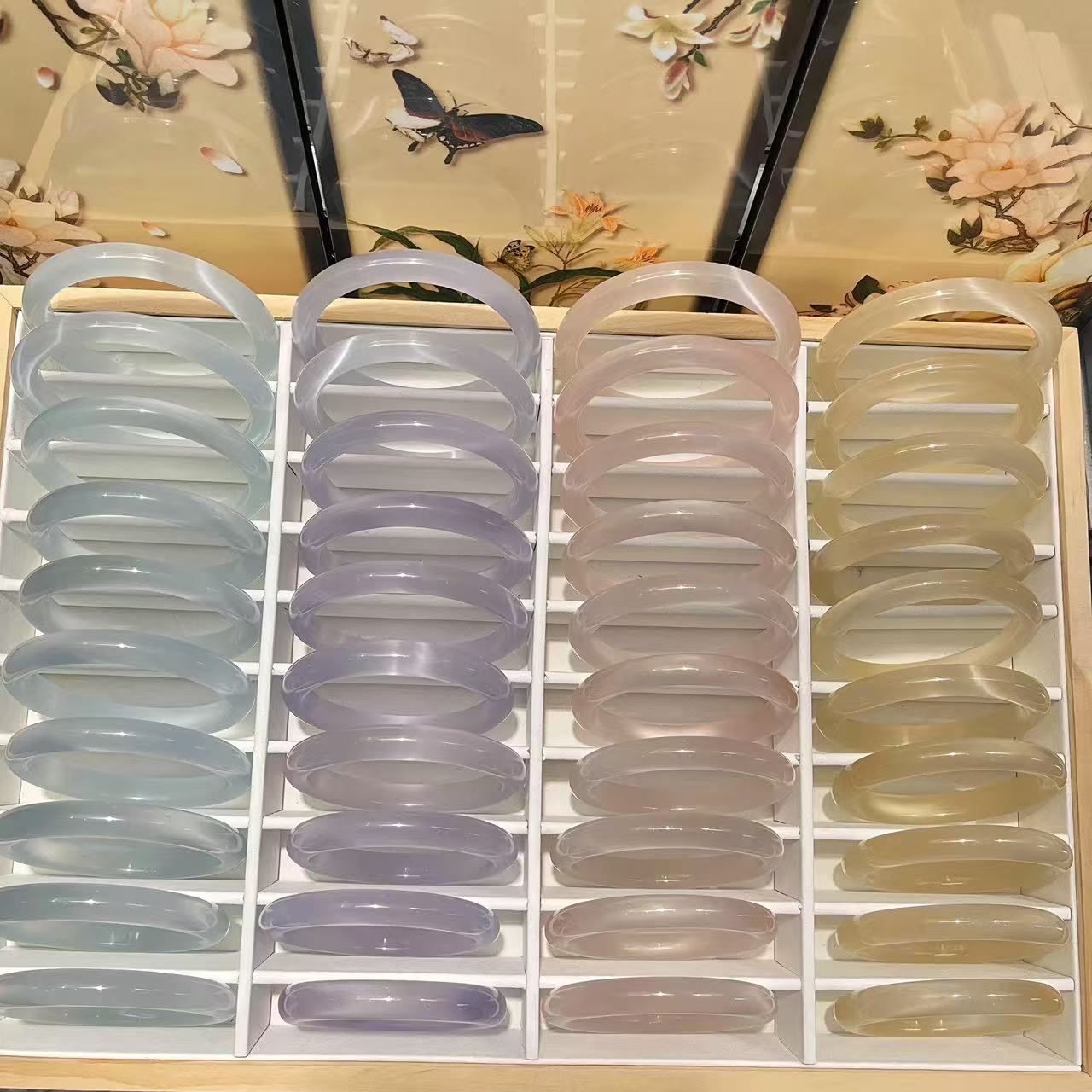 tiktok热销半山半水9mm 猫眼手镯外贸爆款紫罗兰玻璃手镯虾皮货源