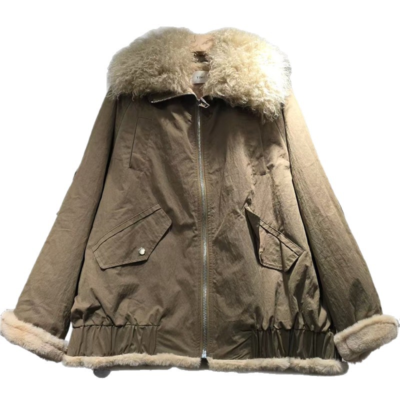 Piel verde militar en una chaqueta de parker para mujeres 2025 invierno nuevo suelto delgado moda chaqueta de estilo universal image 5