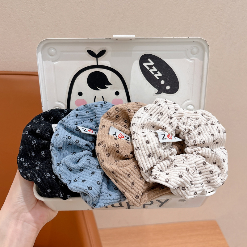 Otoño y invierno coreano de flores cortadas de peluche anillo de cabello de alto nivel no lastimó la cabeza detrás de la cola de cabello tira de goma