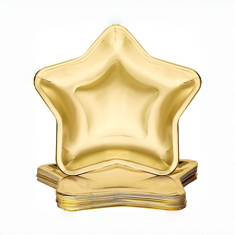 In-Stock Five-Pointed Star Paper Plates, Irregular Star-Shaped Dinner Plates, Disposable Paper Plates for Parties, Christmas, Weddings, Birthday Party Decorations In-Stock Five-Pointed Star Paper Plates, Irregular Star-Shaped Dinner Plates, Disposable Paper Plates for Parties, Christmas, Weddings, Birthday Party Decorations