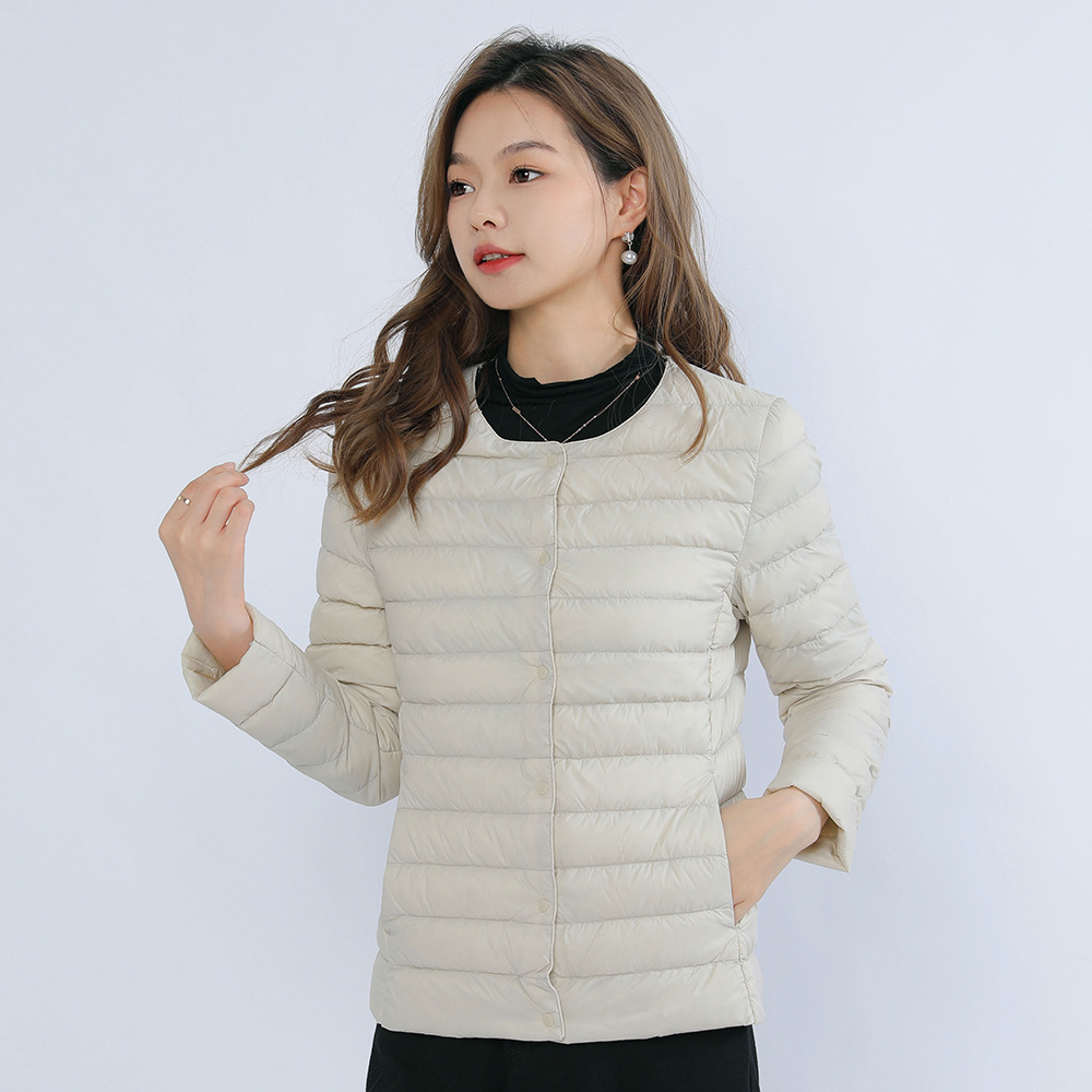 Winter Siyu new women's 90 velvet solid color women's round neck V-neck simple long-sleeved down jacket large size jacket