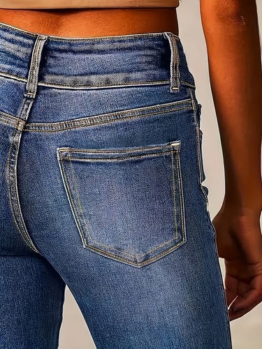 Large Stretch High Waisted Double Breasted Straight Leg Cross-border