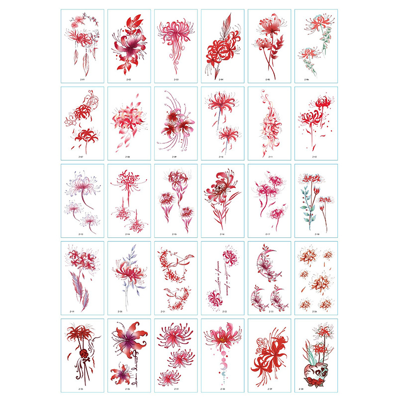 Pequeñas pegatinas de tatuajes de flores impermeables frescas, tatuajes de hombres y mujeres sexy, cicatrices desechables, pegatinas de tatuajes de rosas personalizadas
