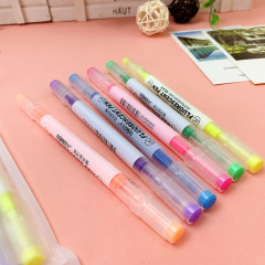 雙頭熒光筆淡色系畫重點彩筆標記筆文藝青年小學生記號筆辦公文具