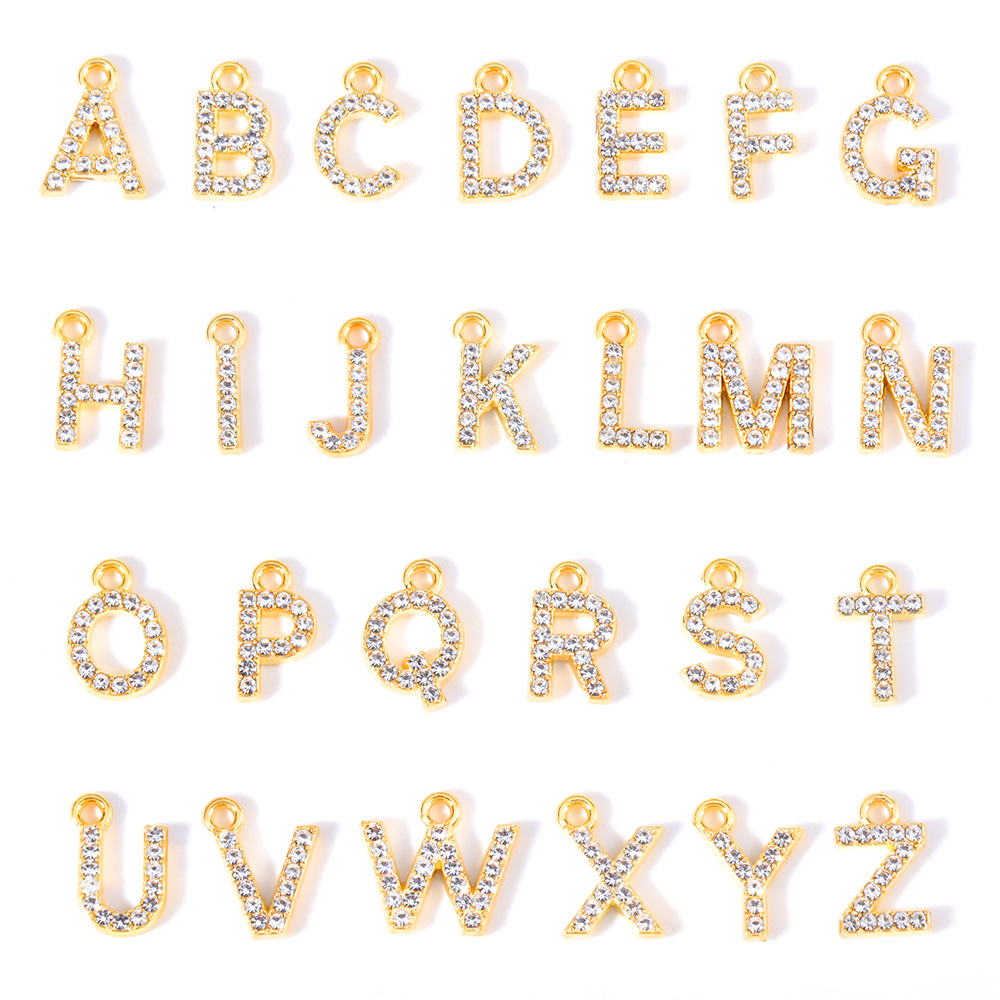 53g Weight Pendant Jewelry Making Type 13mm Jewelry Making Size Artificial Diamond Inlay Material DIY Jewelry Accessories Classification 50 PCS/Package Quantity Alloy Material Letter Pattern Plating Design Elegant, Simple Style, Streetwear Style 50 PCS/Package 13mm Alloy Artificial Diamond Letter Pendant 1