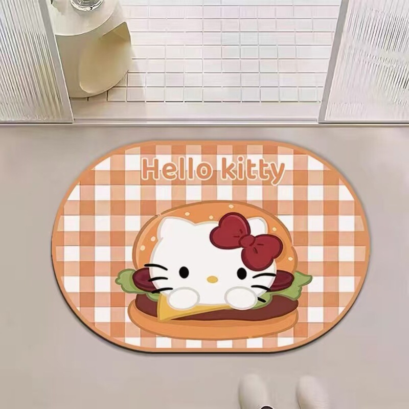 可爱凯蒂猫地垫hellokitty浴室吸水脚垫耐脏耐磨易打理脚垫可代发|undefined