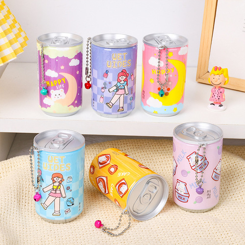 Binhong beverage canned wet wipes 30 pumps travel portable mini disposable wet wipes bucket cleaning and hygiene wipes