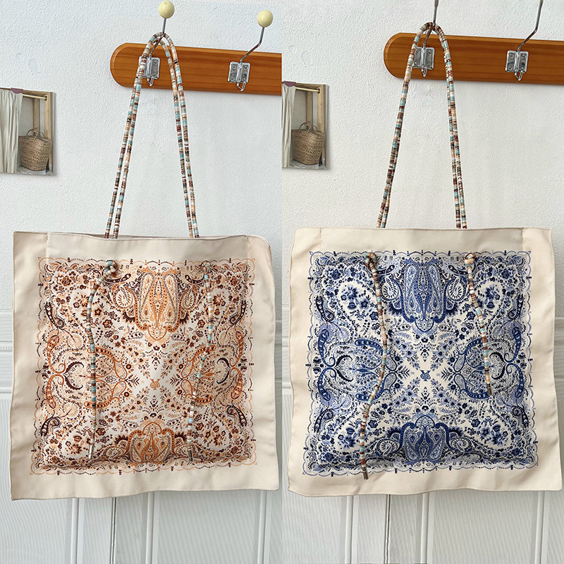 Bolso de mujer nuevo estilo de vacaciones estilo de viaje de alta capacidad impresión de doble cara bolso de hombro