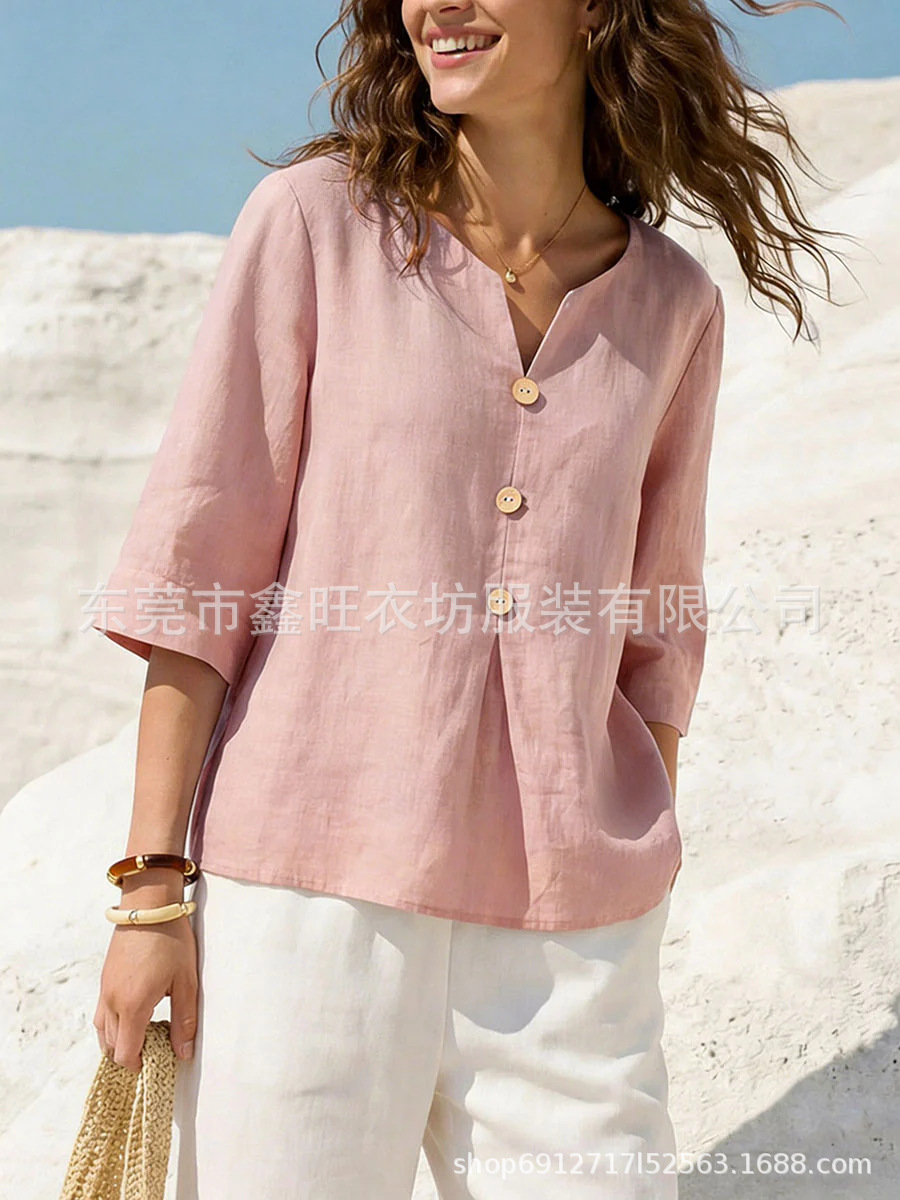summer solid shirt for leisure