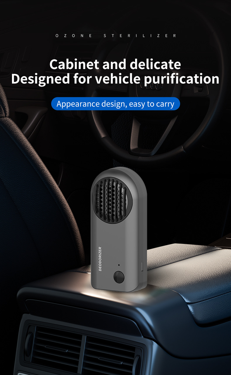 Car purifier deodorizer for the car interior and living room, removes smoke odor, deodorizes and freshens, portable air purifier