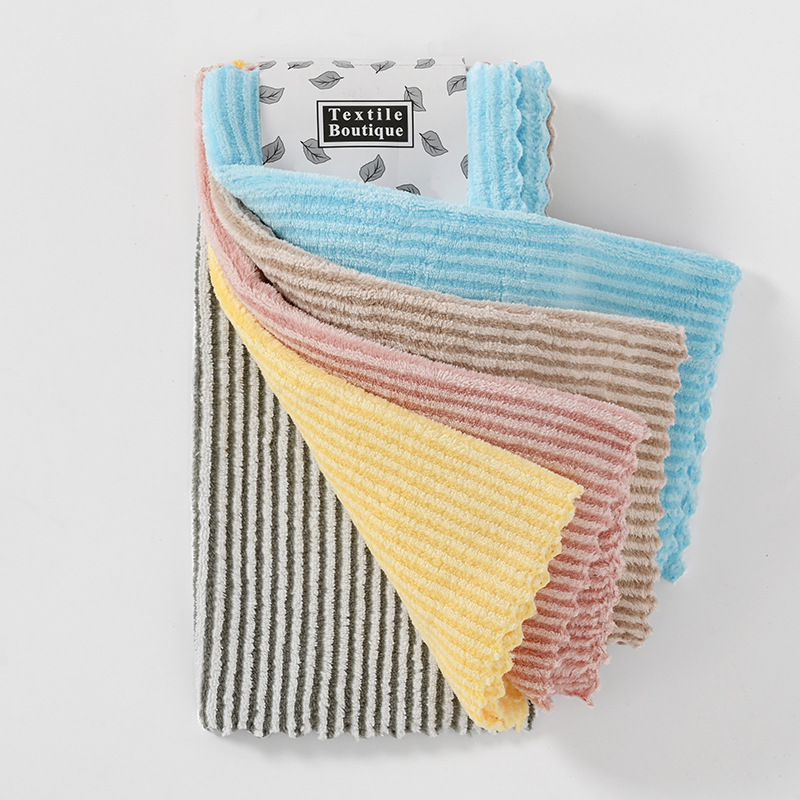 5 toallas de coral 30 * 30 toallas de cocina toallas de leopardo suave absorción de agua toallas de té transfronterizas