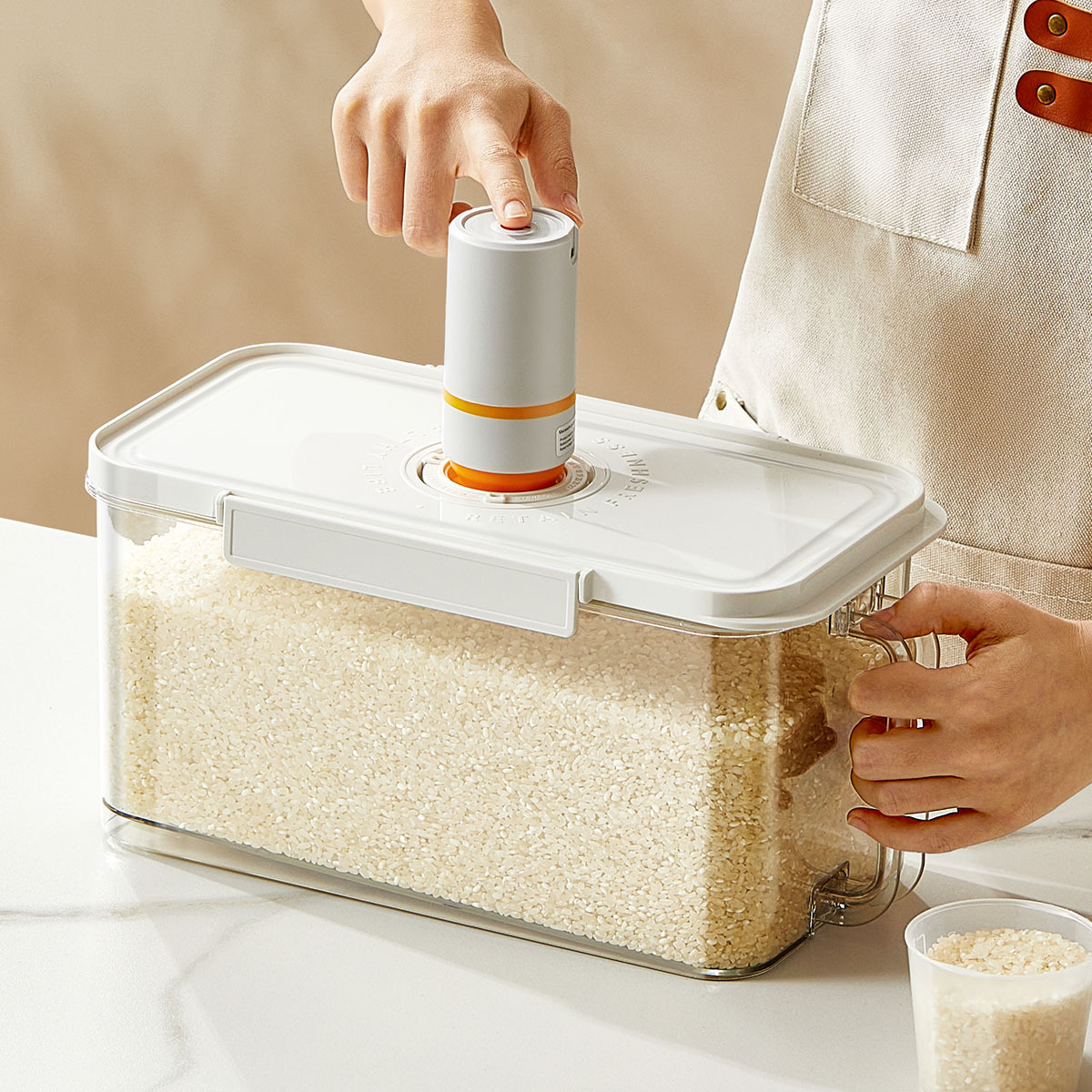 Caja de arroz fresco al vacío a prueba de humedad a prueba de insectos barril de arroz caja de almacenamiento de granos herméticos caja de almacenamiento de arroz enlatado caja de almacenamiento de arroz