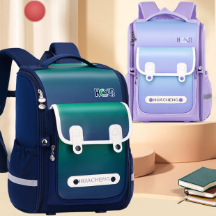 Huacheng 2024 new large-capacity three-dimensional leather children's backpack waterproof 1~3~6 grade primary school schoolbag