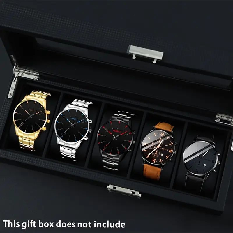 [Men's Quartz Watch] 5 Pieces/Set of Business Men's Watches, Fashionable Casual Quartz Watches, Calendar Display