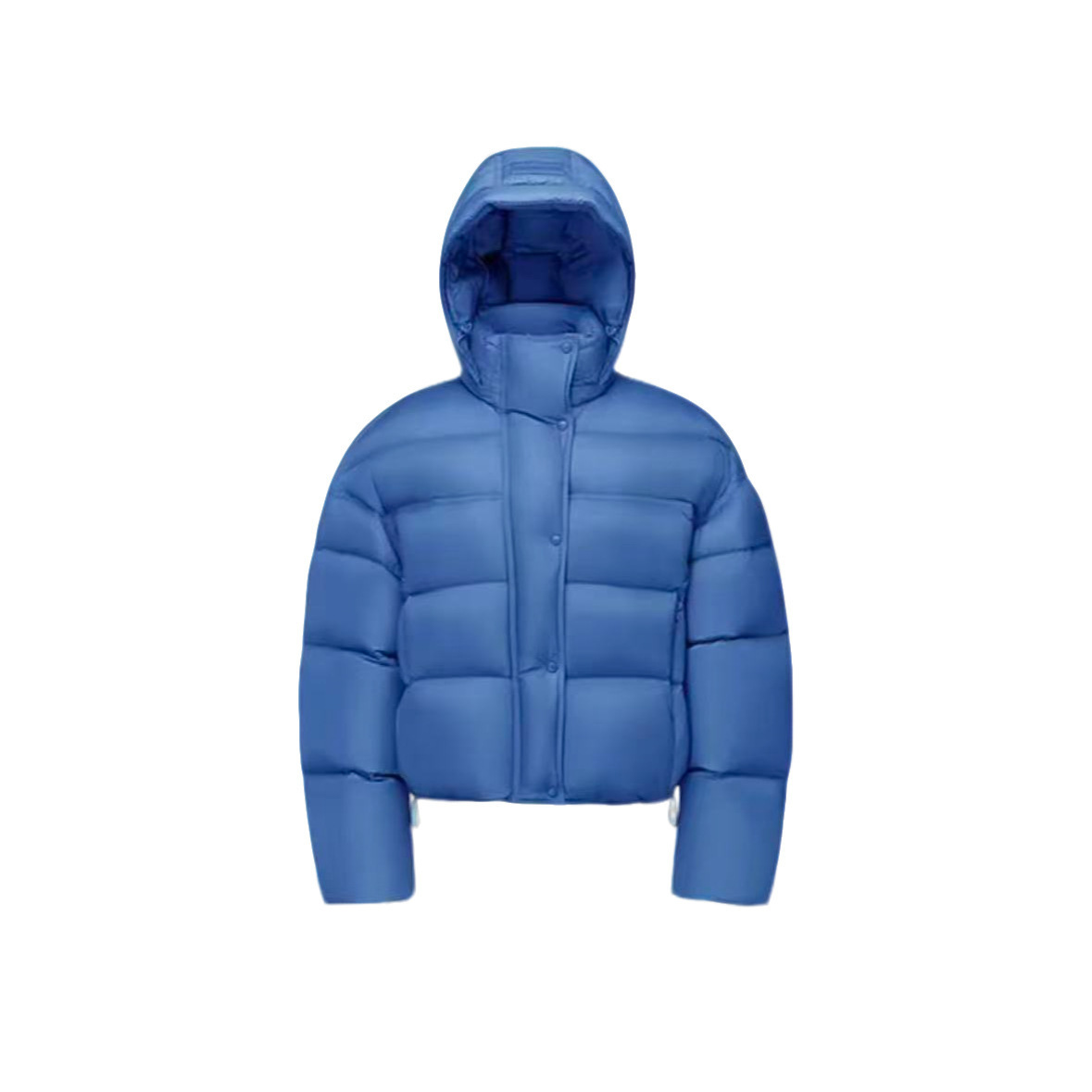 2025 New Fashion Warm Short Puff Hooded down Jacket Women's Bruce Blue Gray Dark Gray Black