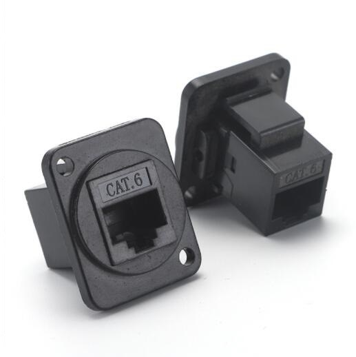 光纤面板转接对接模块机柜六类直通模 D型六类网络直插对接模块