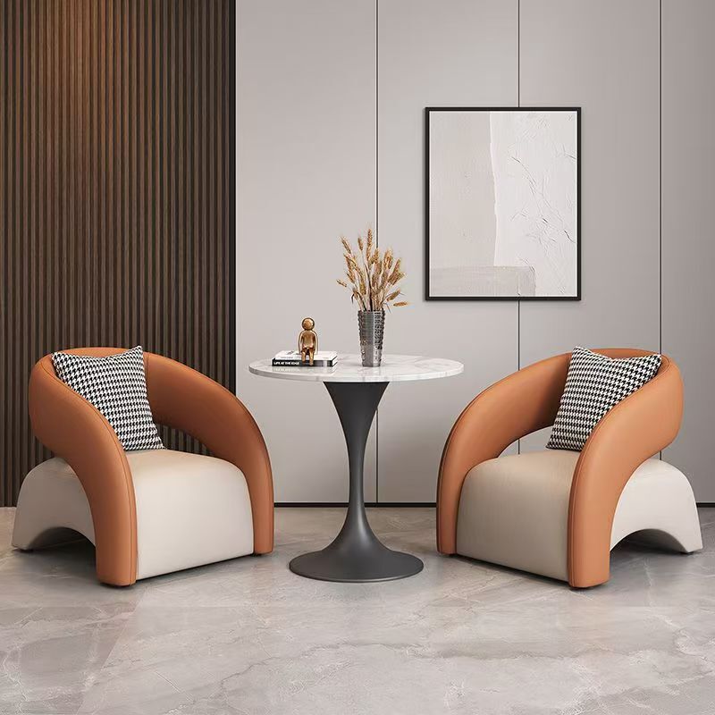 Negotiation Table and Chair Set, Light Luxury Modern Beauty Salon Reception Office Business Sofa, Balcony Single Sofa Chair